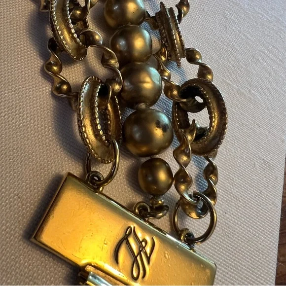 Karl Lagerfeld Couture Gold Pearl & Treasure Chain Bracelet - Picture 6 of 11